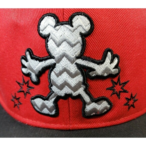 Disney Parks Baseball Cap Hat Mickey Mouse Red Black 1928 Snapback flat bill - Picture 4 of 6